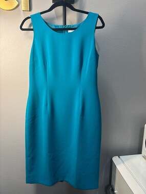 Jones Studio Separates Teal Blue Sleeveless Lined Sheath Dress Size 8